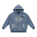 Unlucky Co. “No Heart” Sunfade Two-way Zipper Fleece Hoodie
